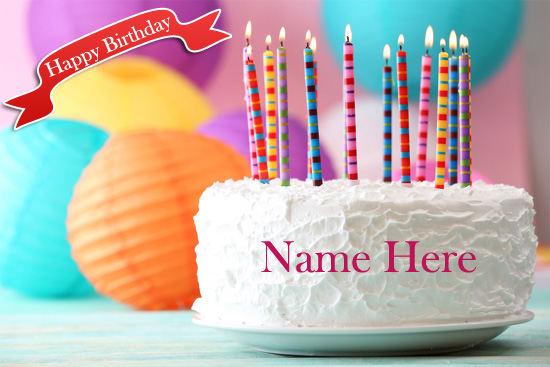 Photo of write name birthday cake Cream cake