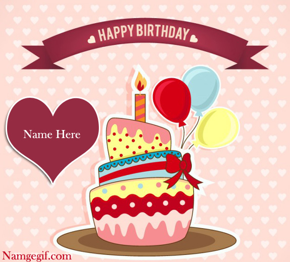 Photo of write name birthday cake card Happy Birthday Cake With Name