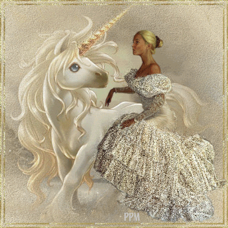 girl and the unicorn - Photo Frame brown classic elliptic Frame