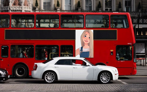Advertisement On London Bus Misc Photo Frame - Advertisement On London Bus Misc Photo Frame
