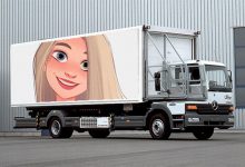 Advertisement On Truck Misc Photo Frame 220x150 - write your name on girls queen image