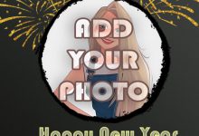 Happy New Year 2021 Fireworks Photo Frame 220x150 - Write name on gold necklace