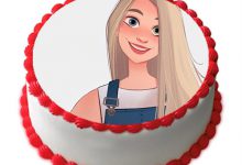 Happy birthday cake Photo Frame white cream and red hearts 220x150 - write a character on smiley with heart shaped eyes image