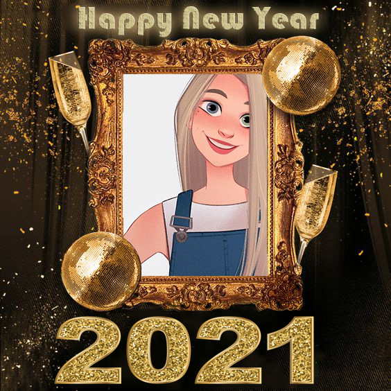 Photo Frame Happy New Year 2021 Golden year - Photo Frame Happy New Year 2021 Golden year