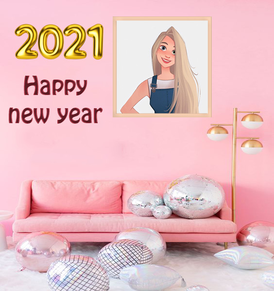 Photo Frame Happy New Year 2021 frame on wall - Photo Frame Happy New Year 2021 frame on wall