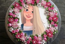 Photo of Photo Frame happy new year cake with beautiful flower garden