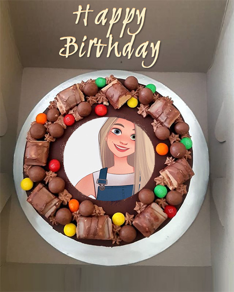 Photo frame happy birthday cake chocolate crispy cake - Photo frame happy birthday cake chocolate crispy cake