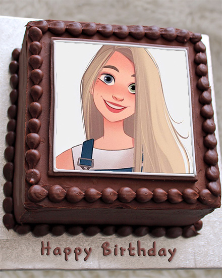 Photo frame with big chocolate cake - Photo frame with big chocolate cake