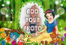 cute snow white kids cartoon photo frame 220x150 - i love you maa photo