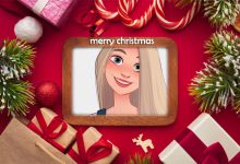 gifts merry christmas photo frame 220x150 - Write any name on happy birthday in advance gif