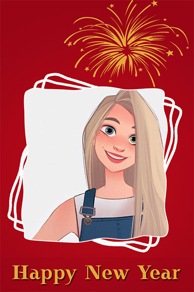 happy new year red card photo frame - happy new year red card photo frame