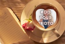 heart on mug photo frame 220x150 - Photo Frame circuit with gold roses Frame