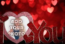 i love you with romantic light Romantic photo frame 220x150 - Photo Frame golden heart shape Frame