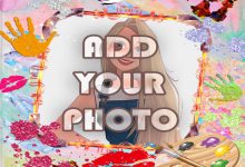 kids art kids cartoon photo frame 220x150 - add your photo on heart frame photo mug