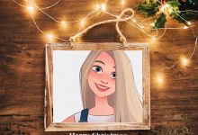merry christmas photo frame online 220x150 - write your lover name on I Love You animated Gif