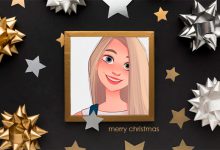 merry christmas stars photo frame 220x150 - funny girl animated