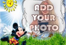 mickey mouse garden kids cartoon photo frame 220x150 - i love you long message photo