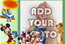 mickey mouse party kids cartoon photo frame 220x150 - write your name on glitter heart