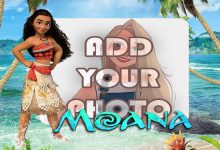 moana beach kids cartoon photo frame 220x150 - write your name on Birthday gif card for friends With Name on it