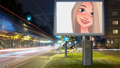 Photo of night street advertisement misc photo frame