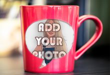 red lovely mug photo frame 220x150 - write name on wishing happy good morning