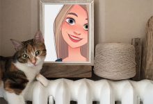 selfie with cat misc photo frame 220x150 - double photo frames for lovers romantic frame