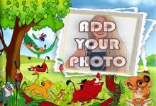 simba with his friends on woods kids cartoon photo frame 220x150 - Happy Canberra day wishes with name