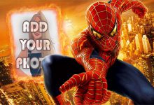 spider man in fire kids cartoon photo frame 220x150 - write your name on i love you picture with Beating heart