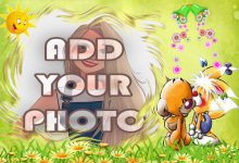 the cute fox kids cartoon photo frame 220x150 - Birthday flower portray