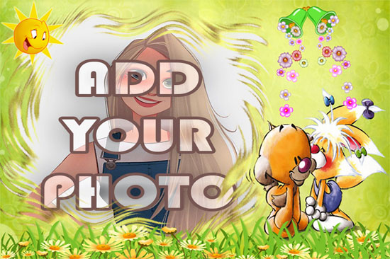 the cute fox kids cartoon photo frame - the cute fox kids cartoon photo frame