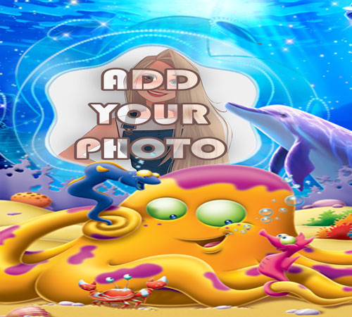 the cute octopus kids cartoon photo frame - the cute octopus kids cartoon photo frame