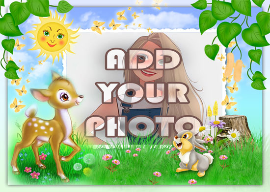 the pretty Deer kids cartoon photo frame - the pretty Deer kids cartoon photo frame