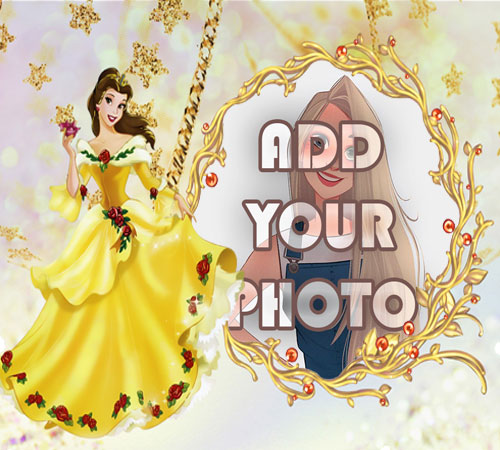 the princess in yellow dress kids cartoon photo frame - the princess in yellow dress kids cartoon photo frame