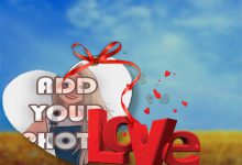 the sky of love Romantic photo frame 220x150 - write your friends name on indian congratulations engagement
