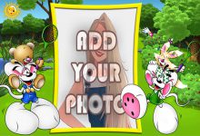 the sports bunnies kids cartoon photo frame 220x150 - write on gif yours two first letters on two hearts one soul