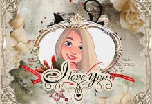 love collage photo frame romantic frame 220x150 - Write name on I Love You on red heart