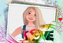 love frame online romantic frame 220x150 - write your friend name on thank you image
