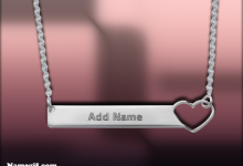 Add name on silver heart necklace 220x150 - good night flower for my love photo