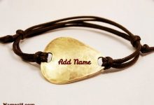 Custom Name Brass Guitar Pick Bracelet add name on jewelry 220x150 - add name on Love Heart gold necklace jewelry