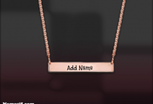 Personalized Name Engraved Rose Gold Bar Necklace 220x150 - because someone we love is in heaven photo frame romantic frame