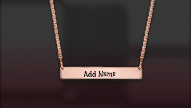 Photo of Personalized Name Engraved Rose Gold Bar Necklace