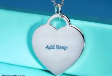 Silver Love pendant in the shape of a heart with a name 220x150 - black love photo frame