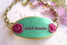 Write your name on a beautiful flower bracelet 220x150 - Happy Bday animated gif