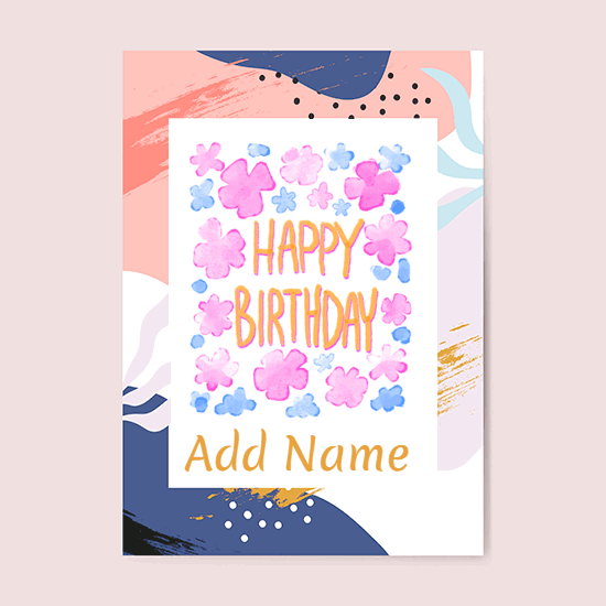 add name on birthday Gif Card and video card with name on it - write your names on fingers lovers photo