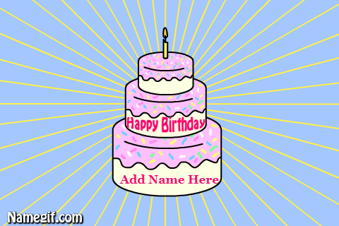 add name on gif birthday cake with name - allah