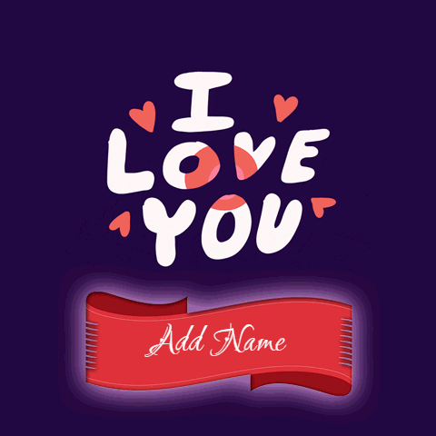 Photo of add name on gif i love you with lighting colors
