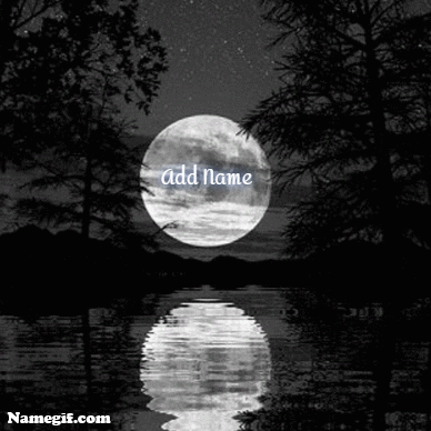 add name on moon night light gif image - Write name on happy greek independence day