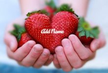add name on strawberry lovely heart shape 220x150 - write your name on love on fire gif photo