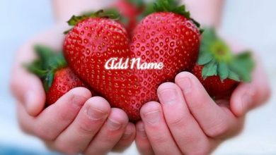 Photo of add name on strawberry lovely heart