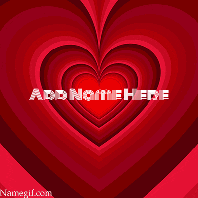 Photo of add name on zooming red love hearts